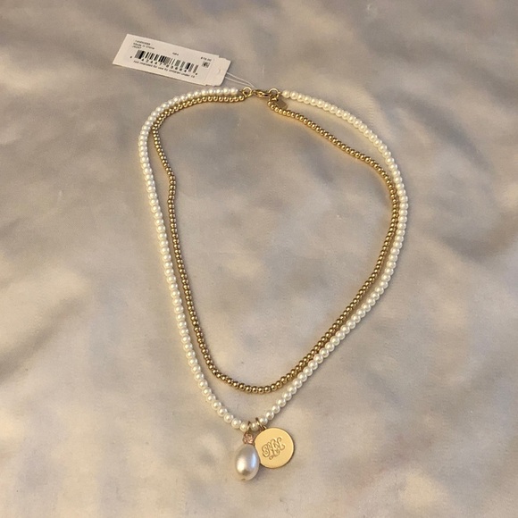 Lauren Ralph Lauren 2PC Layered Necklace Freshwater Pearls Ball Chain Charm NWT - Picture 3 of 13